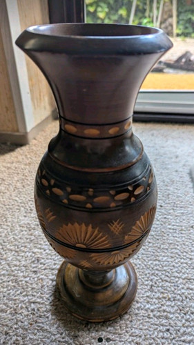 Holz vase mit gravur - holz-vase, und