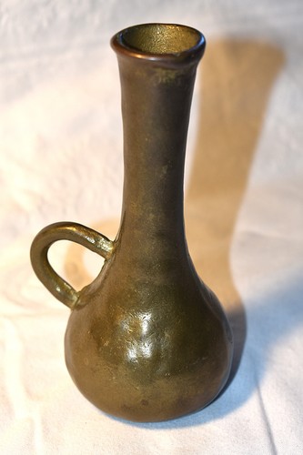 Massive vintage messing vase - vintage,