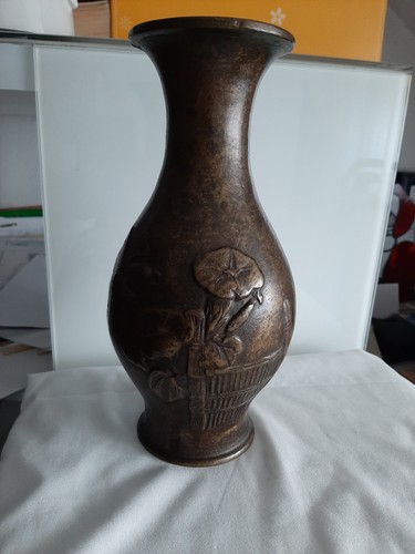 Bronzierte schwere messingvase - bronzierte,