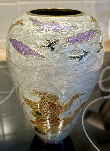 Messing vase entenmotiv - messing,