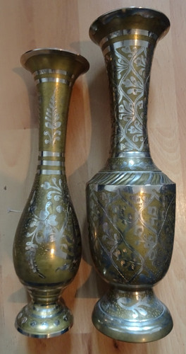 Metallvasen vintage - 2, metallvasen,