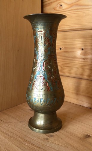 Ornamentierte messingvase mit - messingvase,