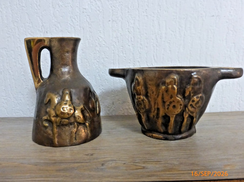 Bronze vase schale - +,