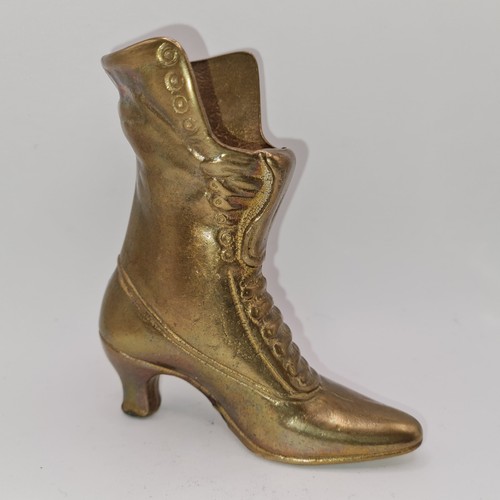 Messing stiefel vase vintage - stiefel,