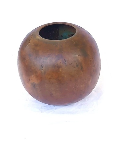 Bronze vase metallvase rund - bronze,