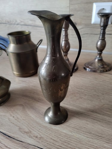 Messing vase mit schlicht - messing,