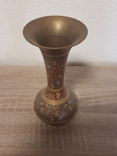 Messingvase aus indien mit - ,