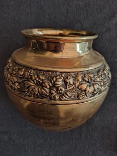 Schwere messing vase bauchig - messing,